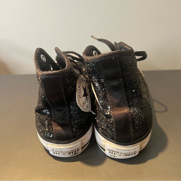 Converse all star chuck Taylor sequin black sneakers womens size 7 - Picture 4 of 6